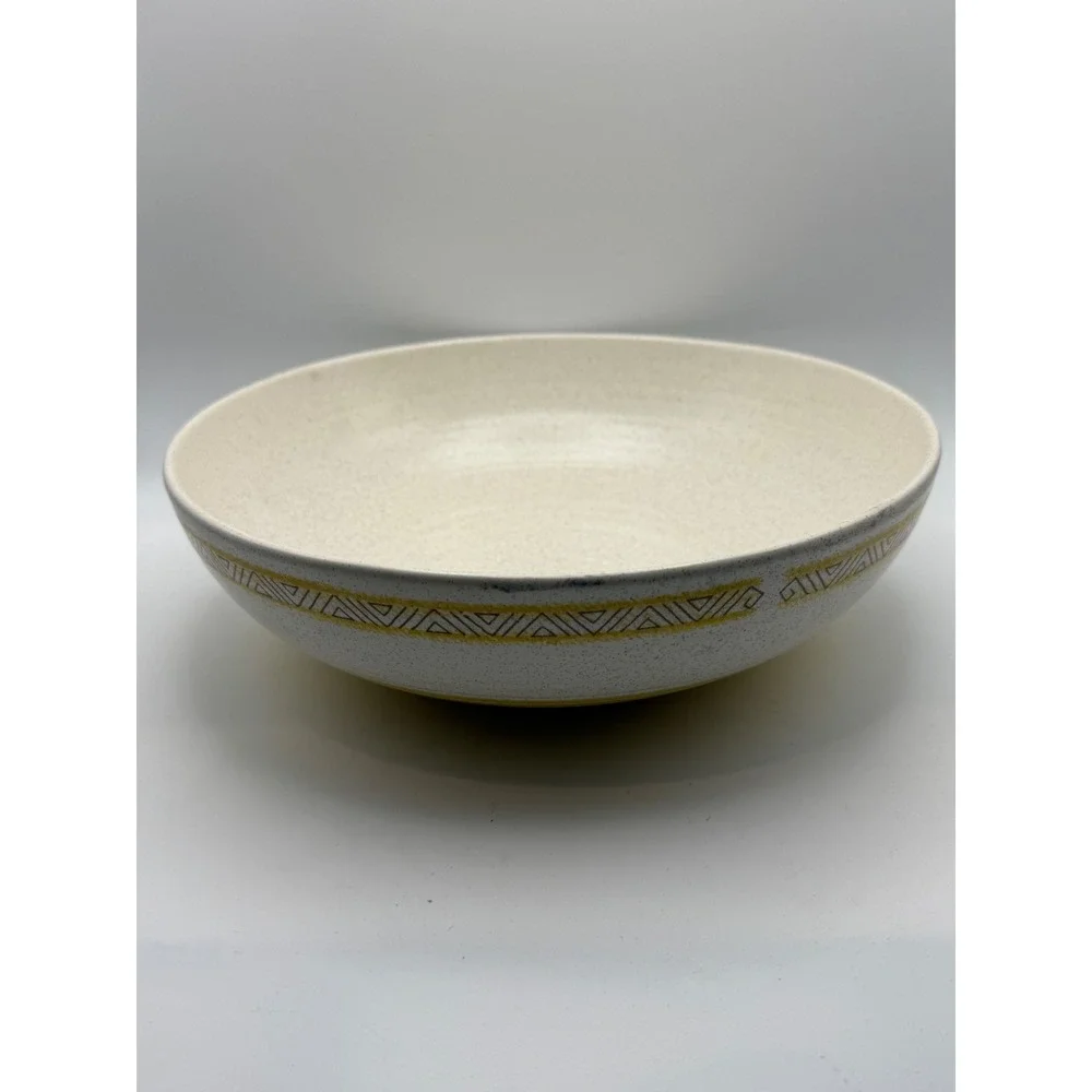 Vtg Franciscan Dinnerware Serving Bowl Yellow Speckled Geometric‎ USA 9.5